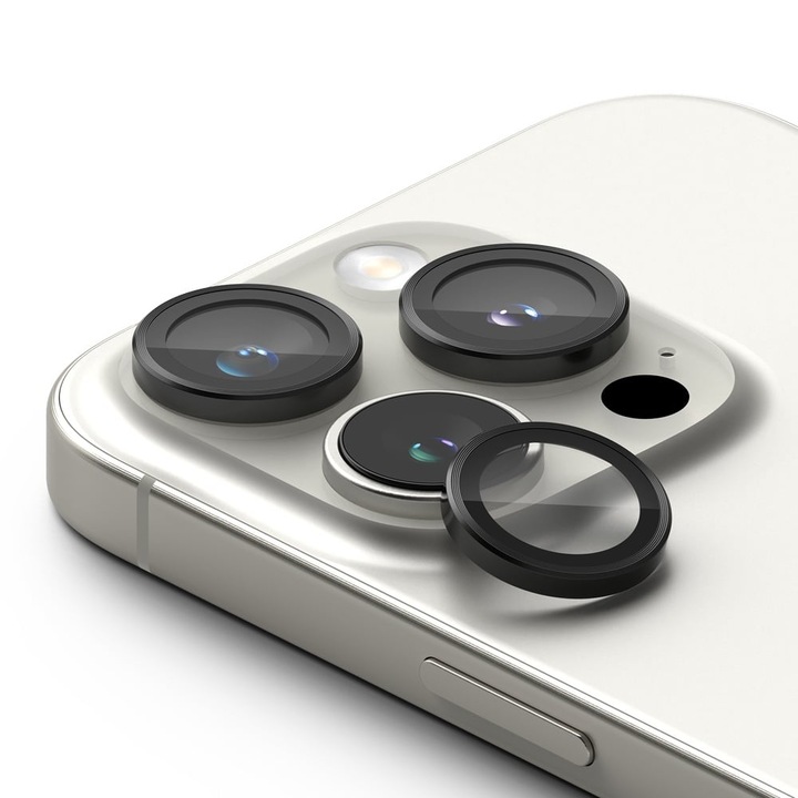 Kamerafólia kompatibilis iPhone 16 Pro / 16 Pro Max készülékhez (2 készlet) - Ringke kameralencse keretüveg - fekete