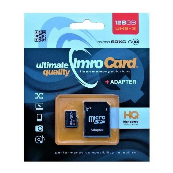 MicroSDXC 128GB memóriakártya, Imro, Class 10, UHS-3, 43MB/s írás, 85MB/s olvasás