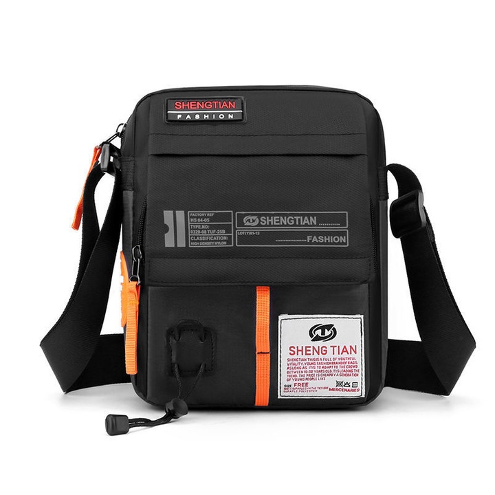 Cozevdnt férfi válltáska, vászon, fekete