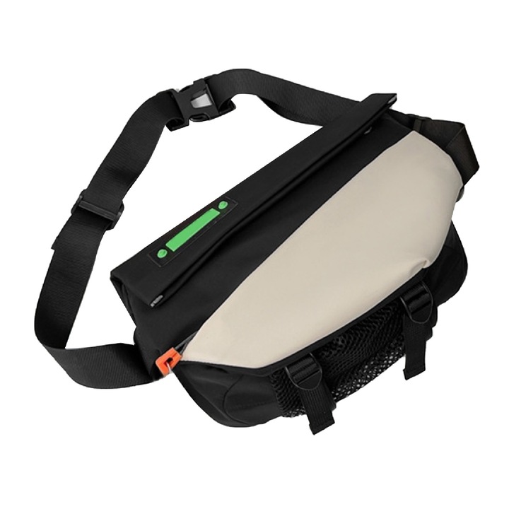 Férfi táska Mmgoqqt, nagy kapacitású, nylon anyag, állítható, fekete, 13 hüvelyk