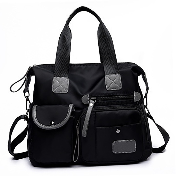 Válltáska, Mmgoqqt, Nejlon, Állítható kialakítás, Fekete