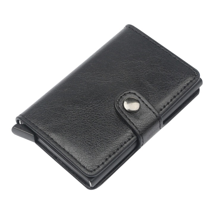 Férfi pénztárca, Mmgoqqt, PU bőr, RFID-védelem, nagy kapacitású, fekete