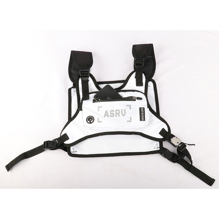 ASRV sporttáska, vízálló nylon, állítható pántok, kompakt, fehér