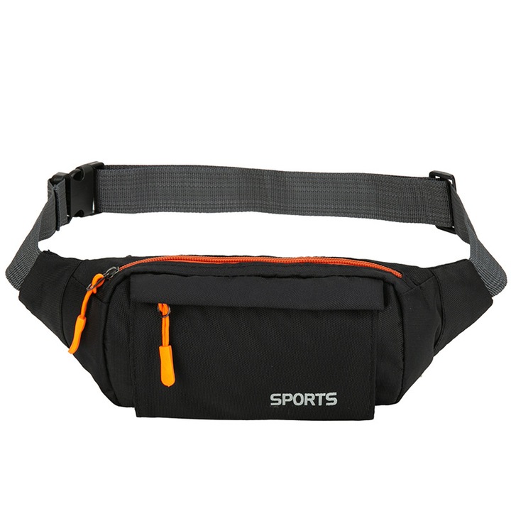 Unisex sport táska, fekete, kicsi, könnyű, vízálló, kopásálló