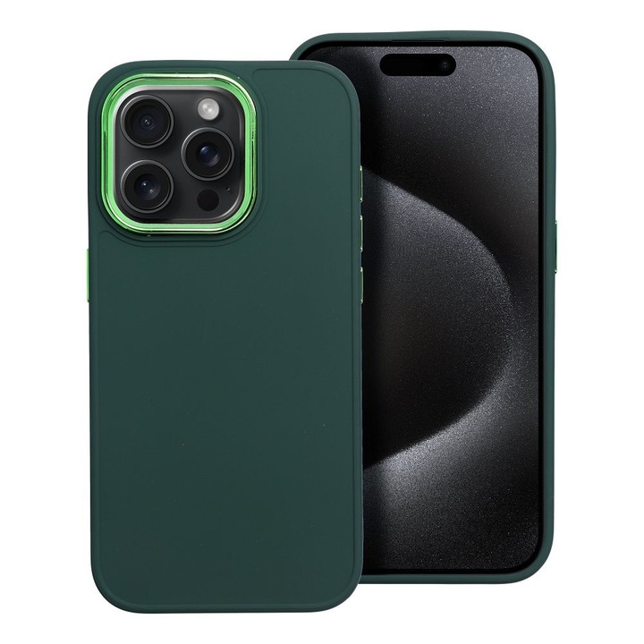 Husa pentru iPhone 15 Pro satin case green