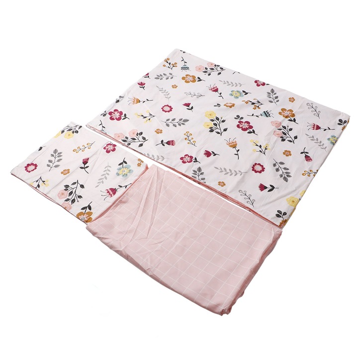 Jormftte 3 részes ágynemű garnitúra, virágmintás, 1.2m, 4ft-os ágyhoz, sokszínű