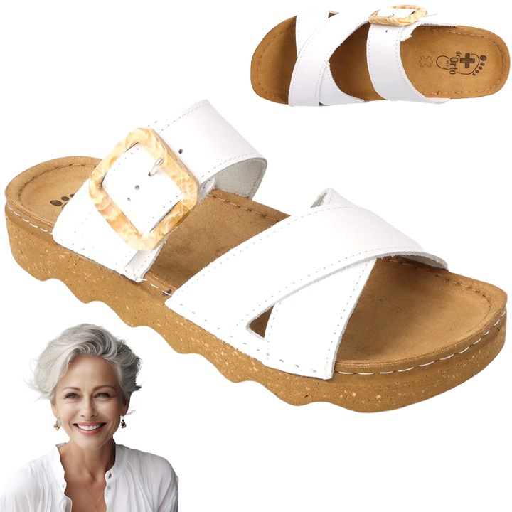 Pantofi pentru Femeii, Dr Orto NM91, din piele, alb, 41