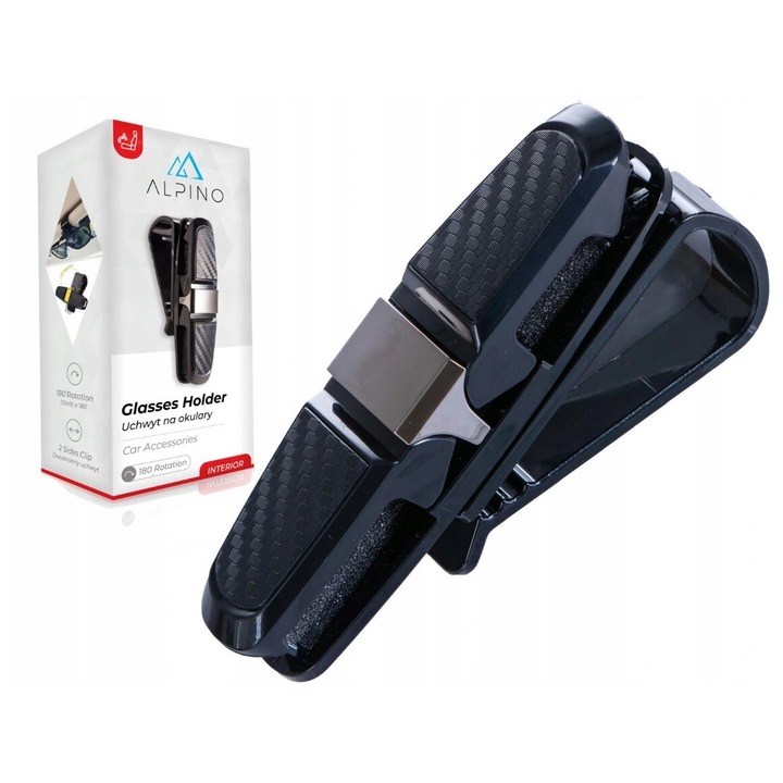 Suport auto pentru ochelari, Stylion, rotativ 180°, 9,5x5x19cm