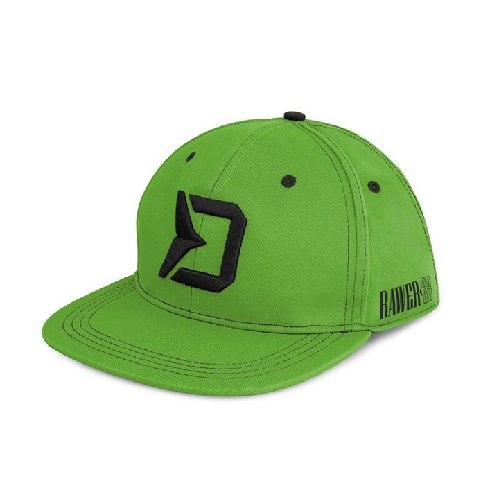 Caciula Delphin RAWER SnapBack, verde cu detalii negre, 50% bumbac, 50% poliester, set 1 buc.