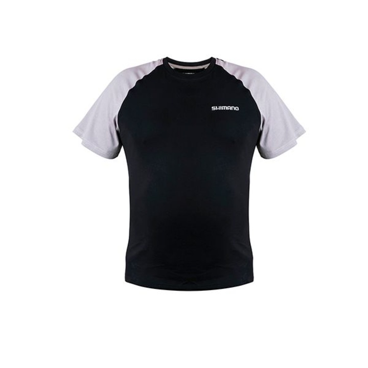 Tricou sport bumbac, Shimano, Bumbac, negru, maneca scurta, Negru