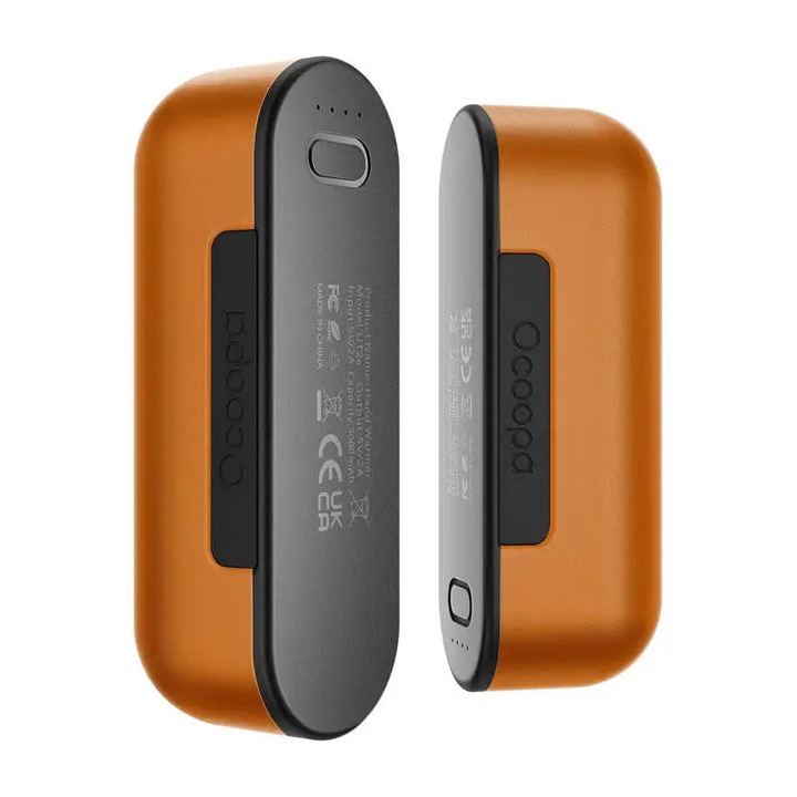 Ocoopa UT2s 2x5000 mAh incalzitor de mana cu functie powerbank, USB-C, portocaliu