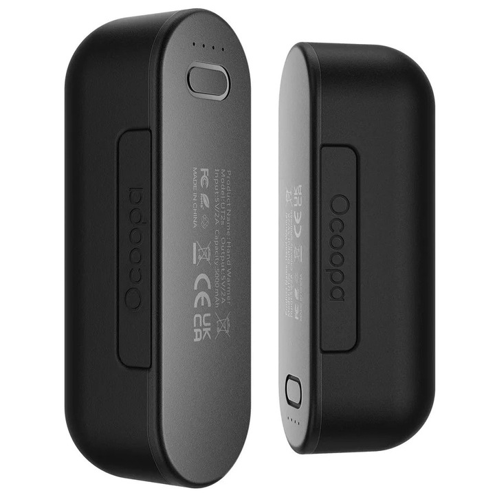 Set de 2 incalzitoare de maini Ocoopa UT2s, 4 niveluri de incalzire, 2x 5000 mAh, negru