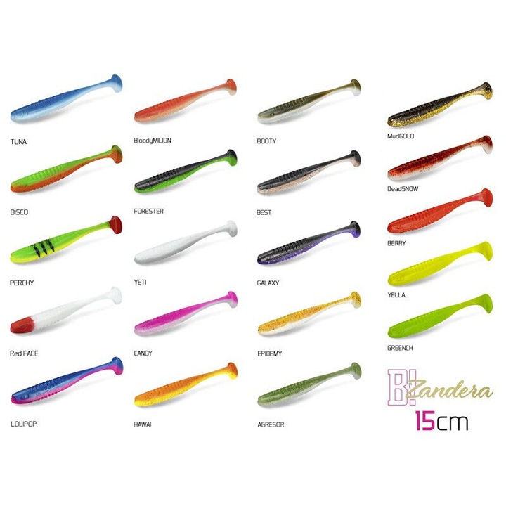 Prajina artificiala Delphin ZANDERA UVS, set 5 buc, 15cm, culori Ultra Violet