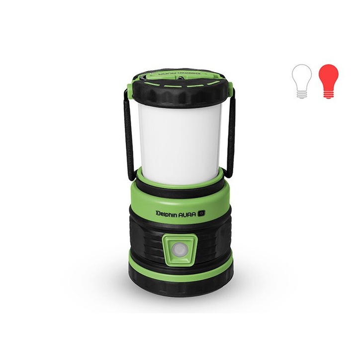 Къмпинг лампа Delphin AURA UC, 8.5W, 3600mAh, 3 режима на светене, 185x95mm