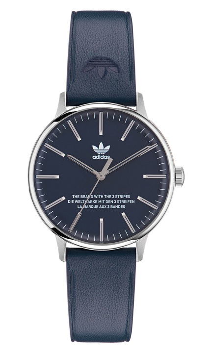 Мъжки часовник Adidas CODE ONE, тъмносин/сребрист, силиконова каишка, водоустойчив 5 ATM