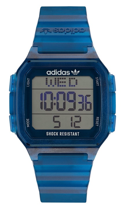 Мъжки часовник Adidas DIGITAL ONE GMT, син, каишка от смола, водоустойчивост 5 ATM