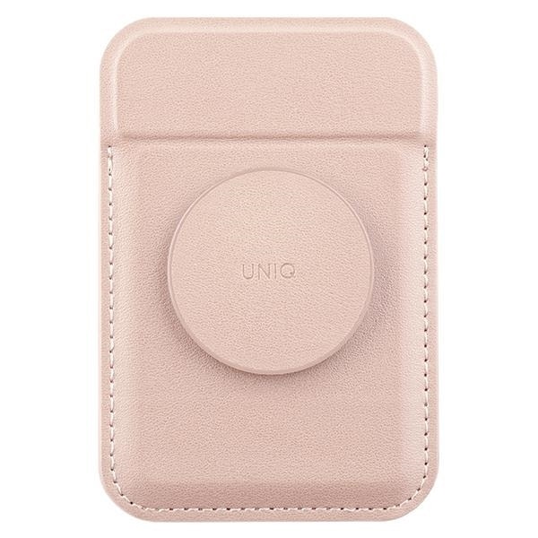 Portofel pentru carduri UNIQ Flixa, magnetic, incarcare MagSafe, suport telefon, roz