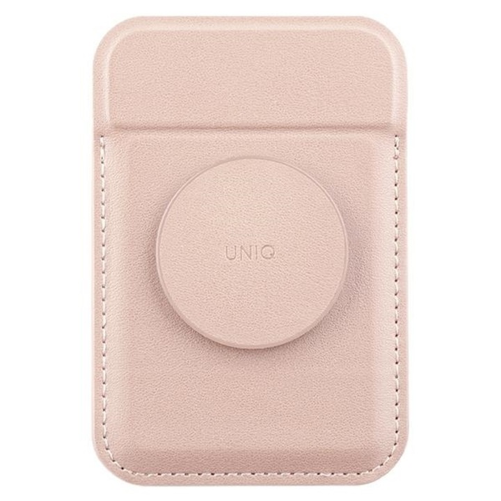 Portofel pentru carduri UNIQ Flixa, magnetic, incarcare MagSafe, suport telefon, roz