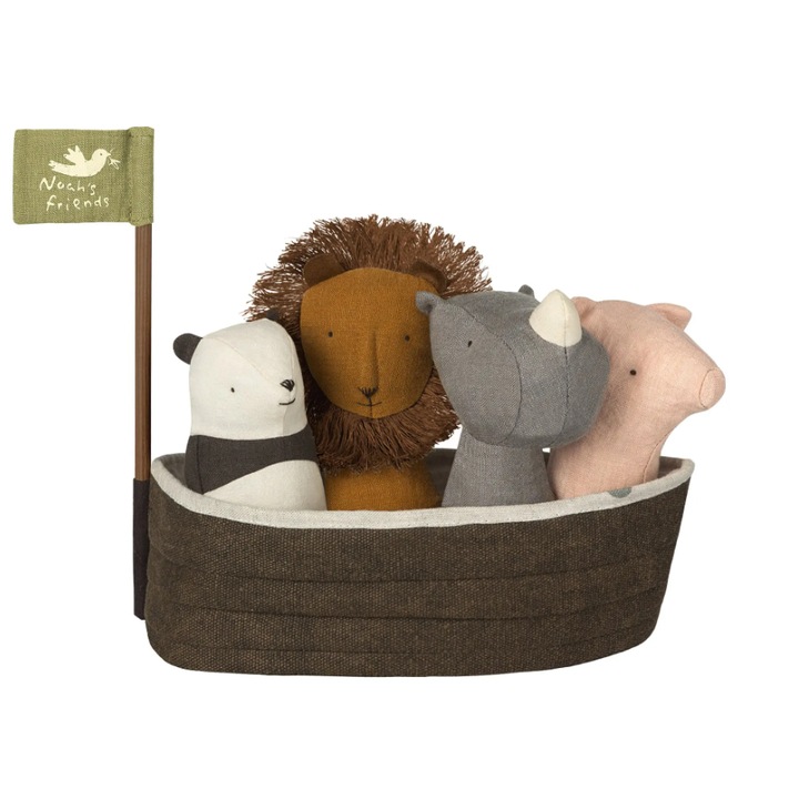 4db csörgő játékkészlet "Noé bárkája", Maileg, Multicolor, 25cm