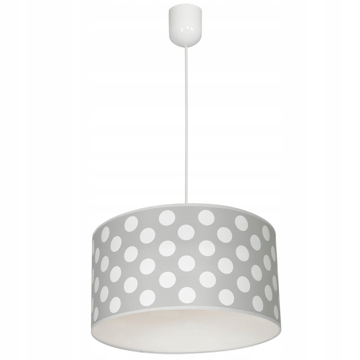 Полилей, LED, E27, абажур с щампа на точки, регулируем, бял/сив, 30611713