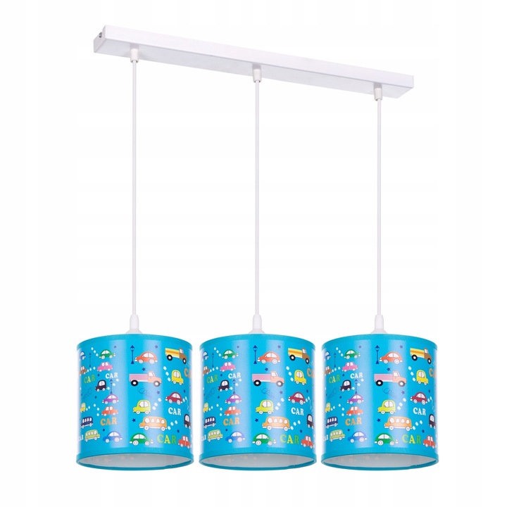 Полилей, абажур с принт кола, регулируем, 3xE27, пластмаса/метал, многоцветен