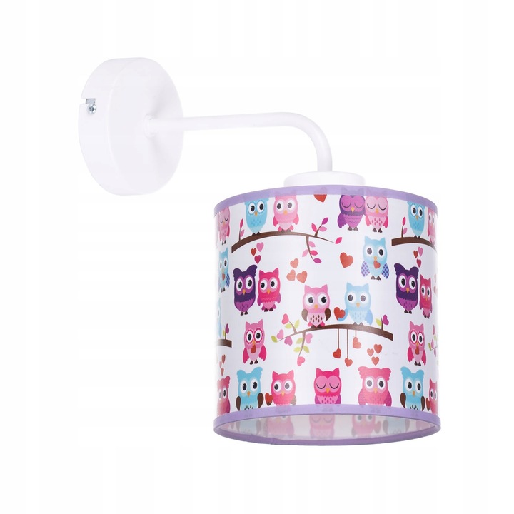 Aplica moderna de perete, model bufnite, multicolor