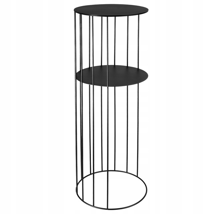 Suport de flori LOFT, metal, negru, 80cm