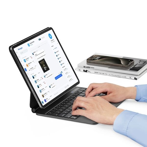 Husa tableta cu tastatura, Usams, model Miaoke, neagra, 10.9 inch/11 inch, 3 in 1