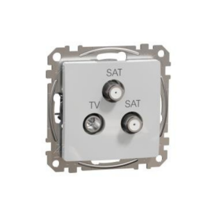 Priza TV/SAT/SAT terminala (4dB) argintiu IP20 SDD113481S Sedna Design Schneider electric