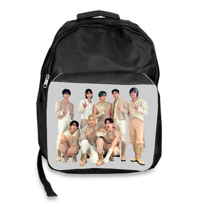 Iskolatáska stray kids stay kpop, fekete, 30x45x17cm