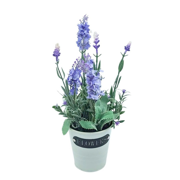 Planta artificiala in ghiveci, lavanda, dimensiuni 28x9 cm, culoare violet