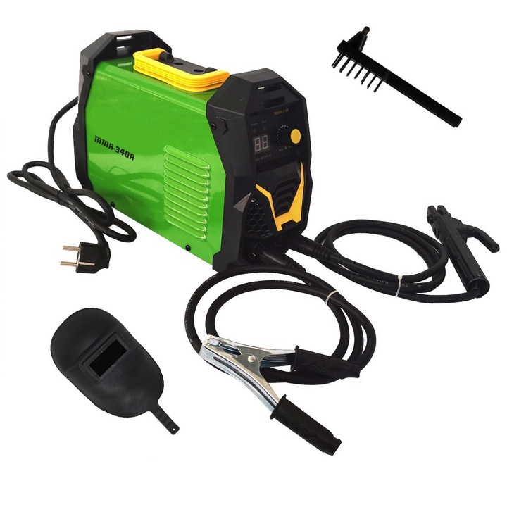 Inverteres hegesztőgép, Pro MMA 340, 20-340 A, 6 kW, elektronikus kijelző, hűtőventilátor, tapadásgátló rendszer, túlmelegedés elleni védelem
