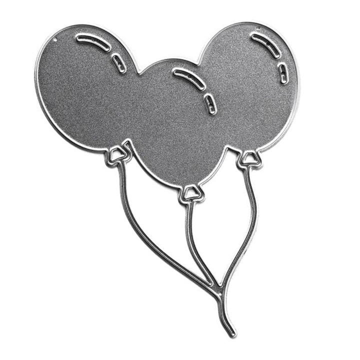 Set matrita de taiat DpCraft, forma de baloane, argintiu, 70x85mm