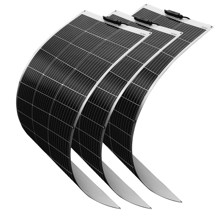 Panou solar flexibil, 3 bucati, 120W, 12V/24V, dimensiuni 1170x540x2.5mm, material PET, 8 LED-uri ajustabile