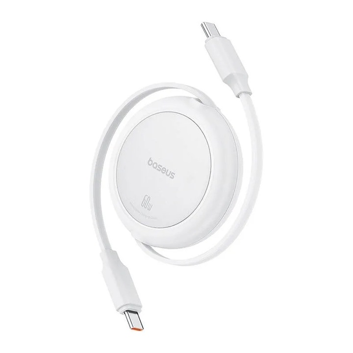 Baseus Free2Pull Mini USB-C kábel, 60 W, 1 m, fehér, összecsukható, 480 Mbps