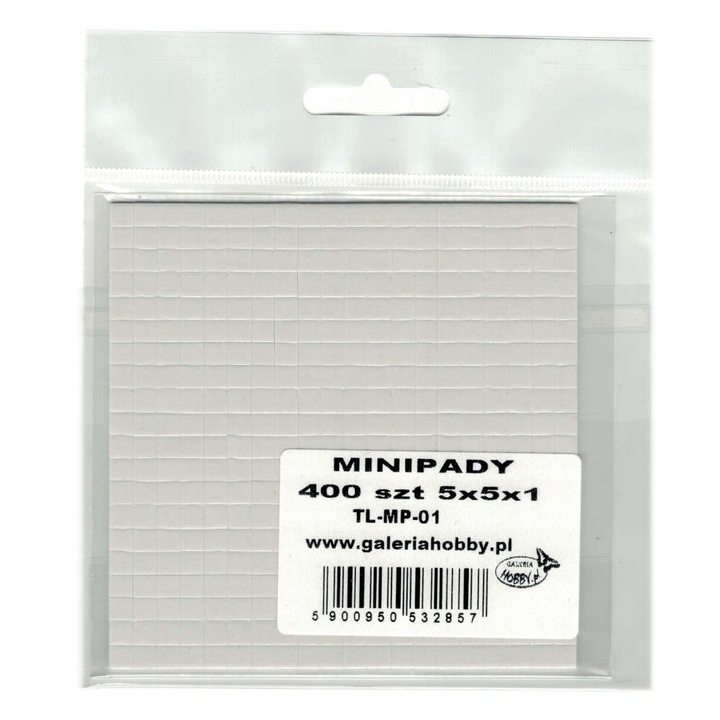 Minipady 3D Galeria Hobby, set 400 bucati, 5x5x1mm, adezive