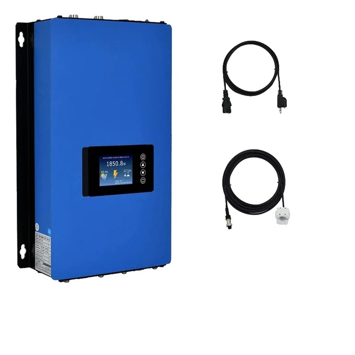 Invertor solar de retea, 1000W/2000W, unda sinusoidala pura, 540x310x160mm, 190-260V AC, 25V-60V