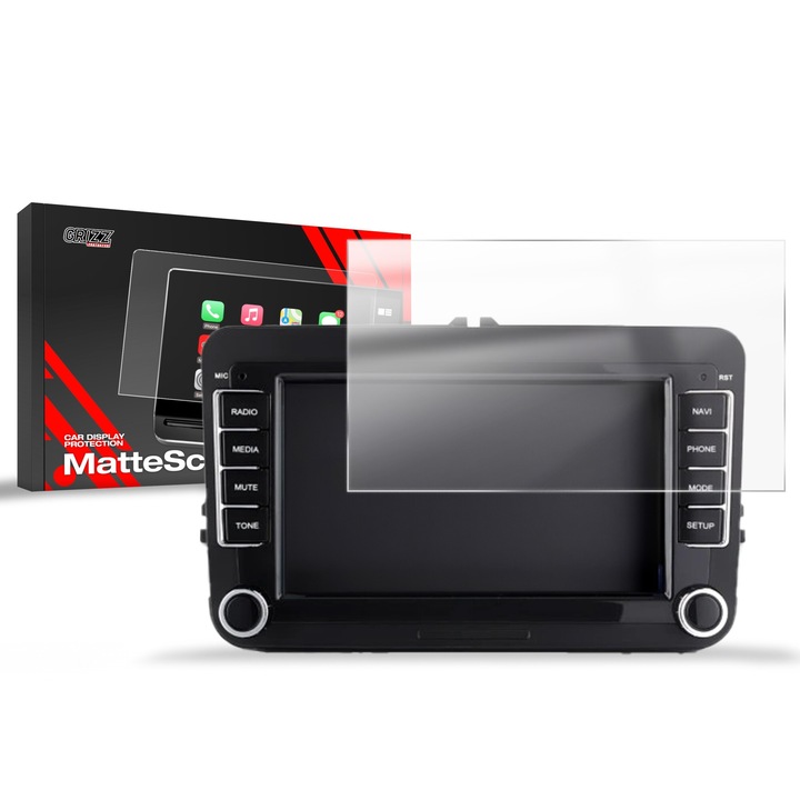 Folie mata Grizz Glass CarDisplay Protection pentru ecran 7", set cu racleta si DustStix, compatibila cu Android GoMedia 7021 2DIN