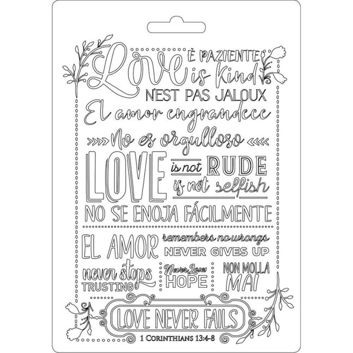 Stampile matrita Texture Love Story Inscriptii A5