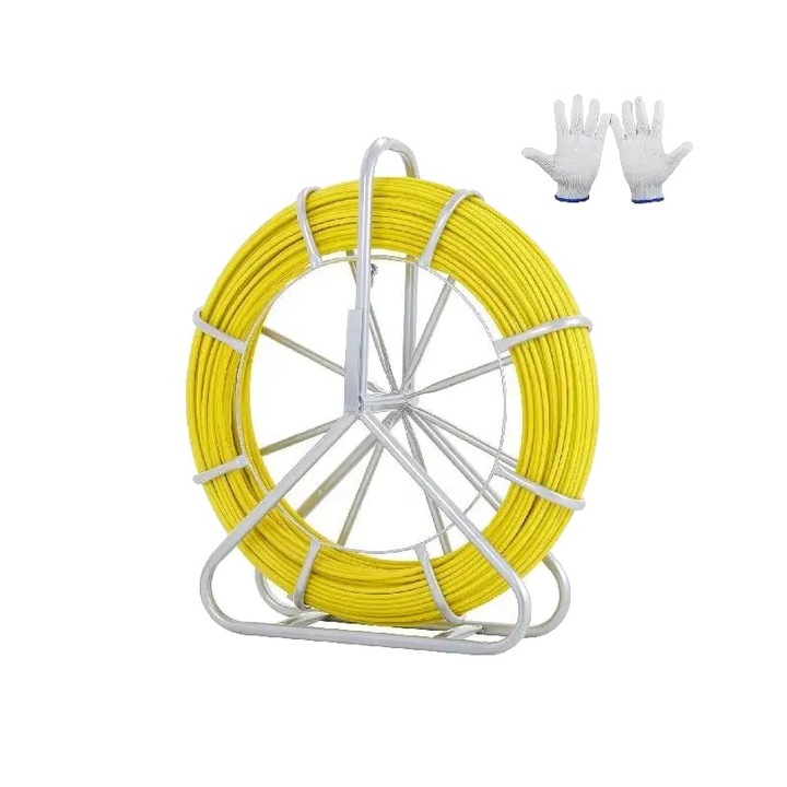 Curea de tragere cablu din fibra de sticla, Vevor, 425 ft, cadru metalic durabil, sistem de franare sensibil, 580x210x700mm