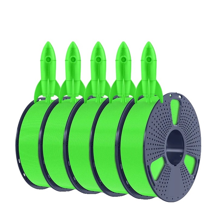 Filament 3D PLA SUNLU, 1.75mm, Viteza de Printare pana la 600mm/s, Verde, 1KGX5