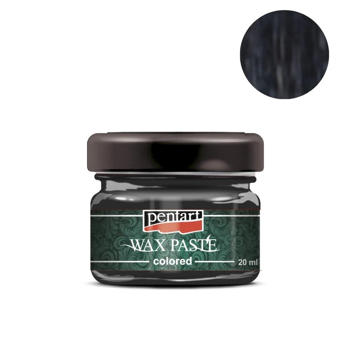 Pasta de ceara pentru vopsire suprafete Pentart, neagra, 20ml
