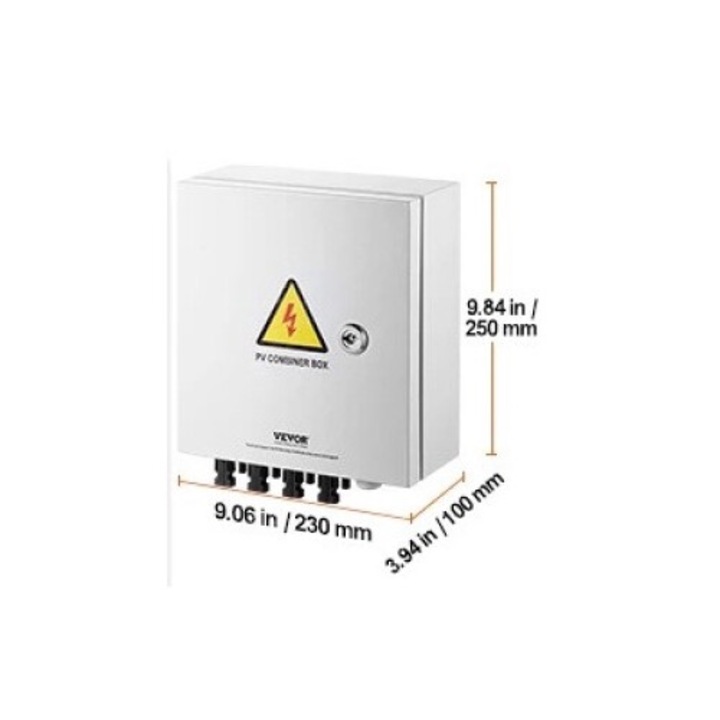 Cutie combinatoare PV, 4 intrari, protectie impotriva supratensiunilor 40KA, rezistenta la apa si praf, dimensiuni 906x984x394 in