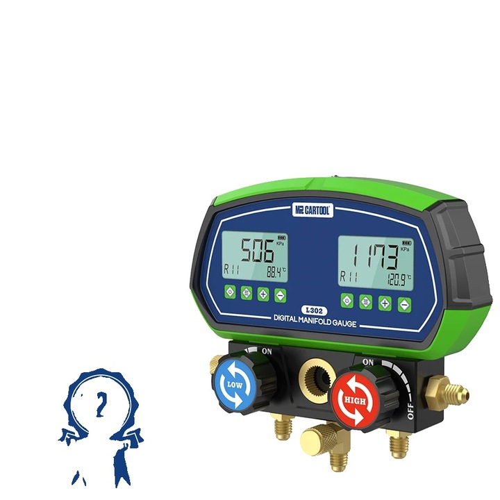 MRCARTOOL HVAC vákuumnyomásmérő, kettős nyomáskijelző, precíz mérések, három üzemmód