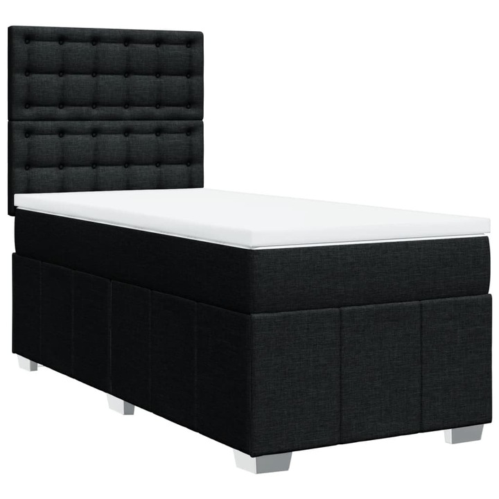 vidaXL fekete szövet rugós ágy matraccal 80 x 200 cm 43.11 kg 3291511