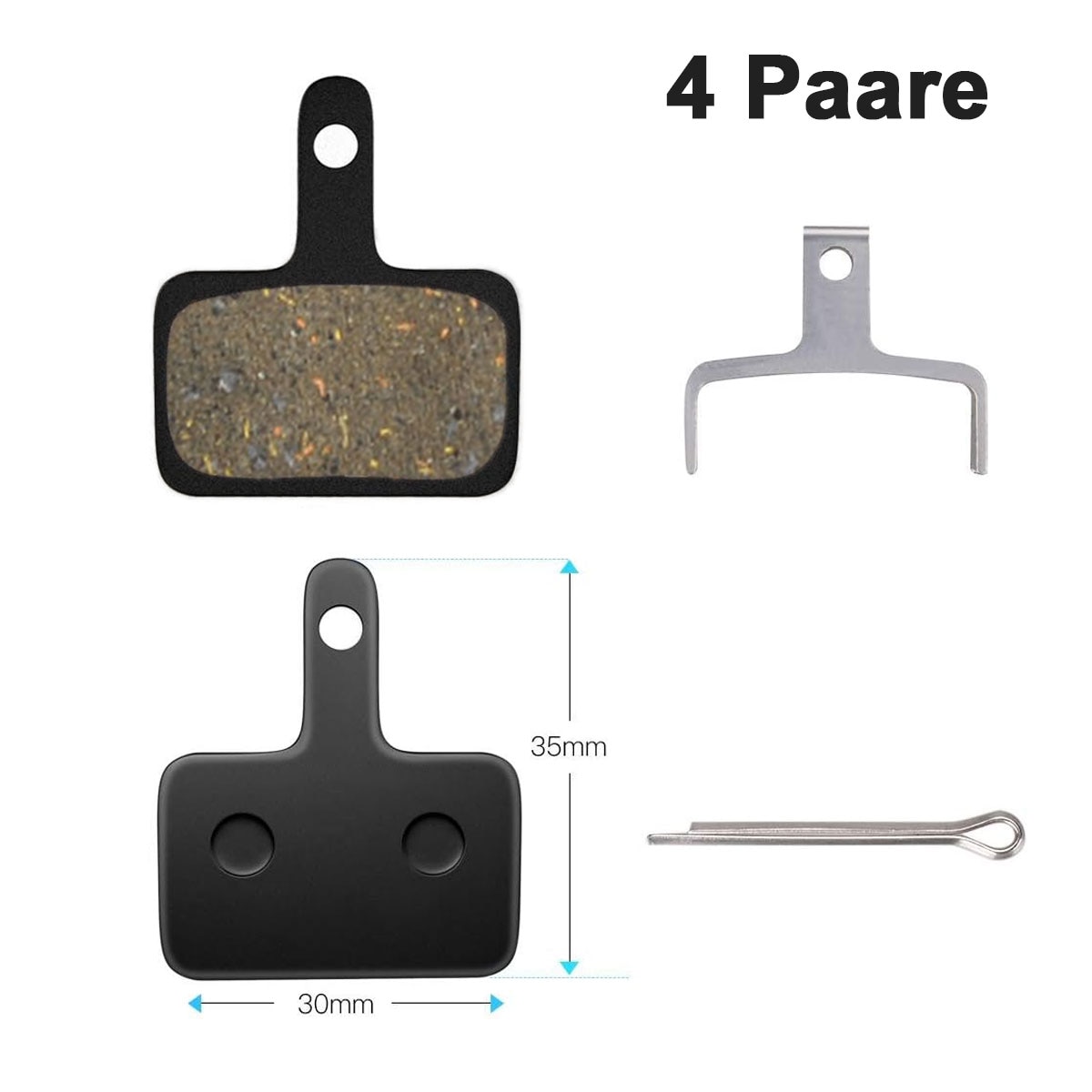 Set 4 perechi placute frana bicicleta pentru Shimano, 30x35x4mm