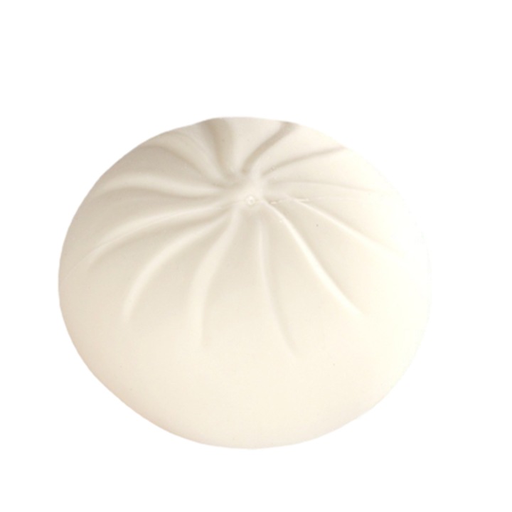 QttvbTna, Антистрес играчка, модел кифла на пара, бяла, 8x5см