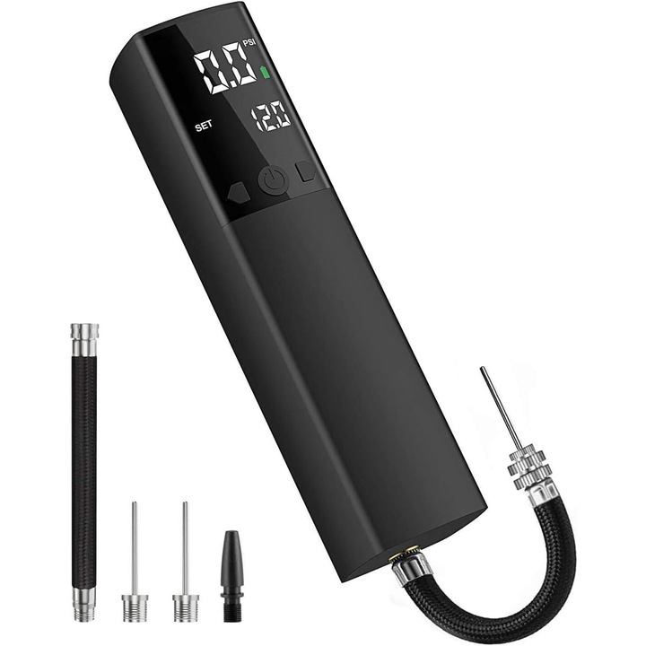 Pompa electrica automata de umflat, Enforose, cu manometru digital, compacta, pentru mingi de sport