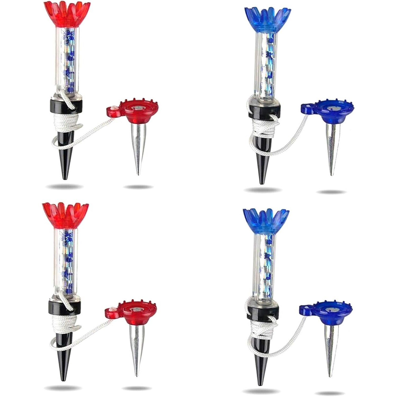 Set 4 Tee-uri Golf Magnetice, BGHYHYHI, 80mm, Albastru si Rosu