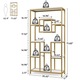 Rack Tribesigns, 200cm biblioteca aurie inalt si 11 rafturi, lemn MDF, 180x 90x 35cm
